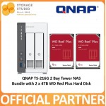 QNAP TS-216G Bundle With 2 x 4TB WD RED PLUS Hard Disk. Singapore Warranty 2 Years
